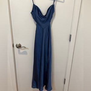 Satin blue dress